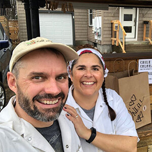 We are both native Coloradans who started our 19 years in Vermont by founding and operating Half Pint Farm at the Intervale. After selling our farm in 2019, we looked for other ways to feed our community, and Chile Colorado was born. We both grew up eating the quintessential foods of the American Southwest - smothered burritos, enchiladas, quesadillas, chiles rellenos, sopaipillas, classic puffy flour tortillas and debating the ever-present question, green or red? We are thrilled that we get to share our soul food with each of you from our certified home catering kitchen!